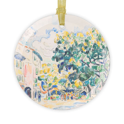 Antibes by Paul Signac Glass Ornament – Sunlit Tree & Mediterranean Glow