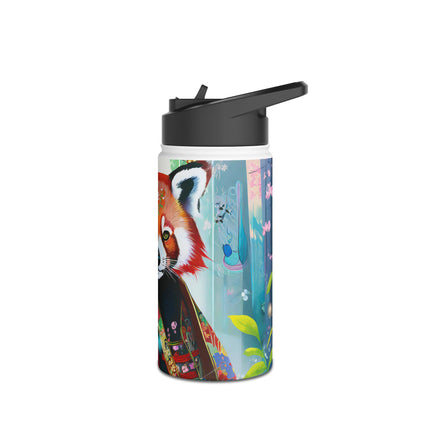Cybernetic Red Panda Stainless Steel Water Bottle