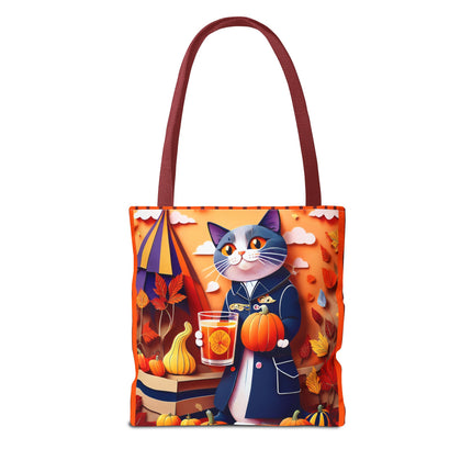 British Shorthair at an Autumn Market Tote Bag (AOP)