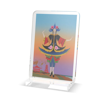 Kabuki Dancer at Twilight Acrylic Plaque – Elegant Performance & Vibrant Fantasy