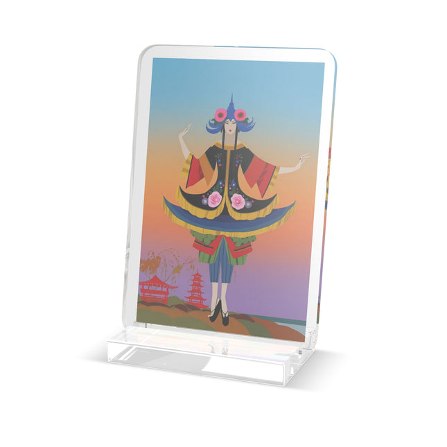 Kabuki Dancer at Twilight Acrylic Plaque – Elegant Performance & Vibrant Fantasy