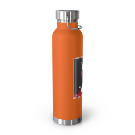 The Enchanting White Terrier with a Red Bow Copper Vacuum Insulated Bottle, 22 oz