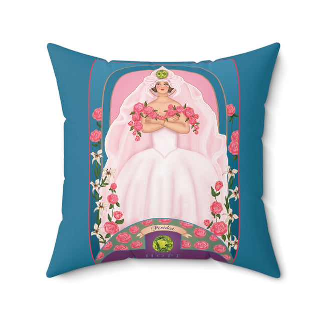 August & Peridot (from the Gem Series) by Sofia Chiostri Spun Polyester Square Pillow