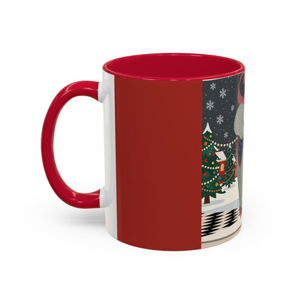 ❄️✨ The Winter Couture Promenade Colorful Mug – Art Deco Holiday Elegance