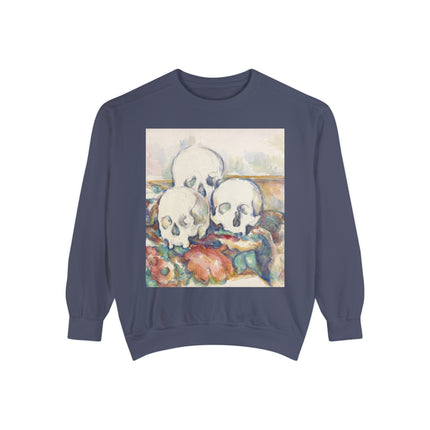 The Three Skulls by Paul Cézanne Garment-Dyed Sweatshirt
