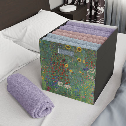 Farm Garden with Sunflowers by Gustav Klimt Felt Storage Box