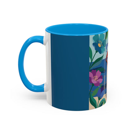 The Lady Of The Golden Horizon Colorful Mugs – Art Deco Coastal Elegance