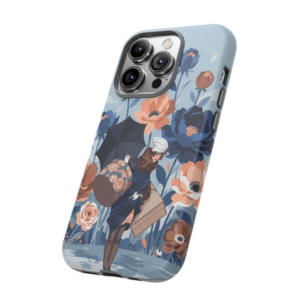 ☂️🌺 The Lady Of The Traveling Garden Phone Case – Art Deco Floral Adventure