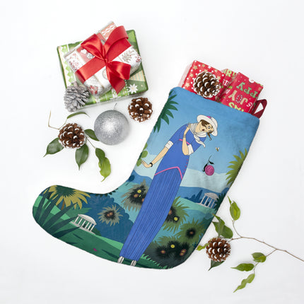 🌻🐝 The Secret Language Of Flowers Christmas Stocking – Art Deco Whimsical Garden Elegance