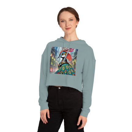 Techno Plumes Cropped Hooded Sweatshirt