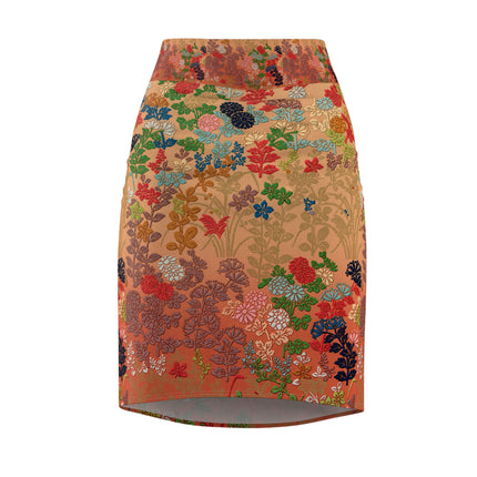 Japanese Fan Flower Pattern by G.A. Audsley Women's Pencil Skirt (AOP)