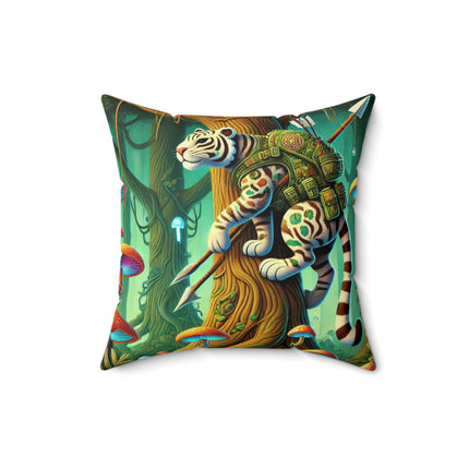 Silent Stripes Spun Polyester Square Pillow