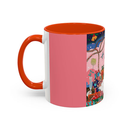 🎀🎄 Christmas Morning In The Rose Parlor Colorful Mug – Art Deco Holiday Fantasy