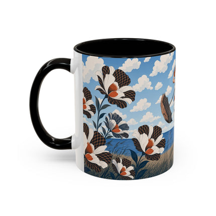 🌊🌼 The Windswept Seaside Promenade Colorful Mug – Art Deco Coastal Elegance