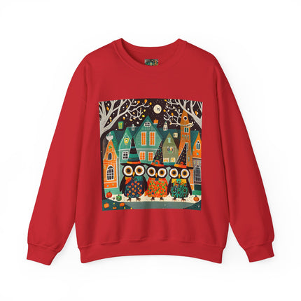 Night of the Trick-or-Treating Owlets Unisex Heavy Blend™ Crewneck Sweatshirt