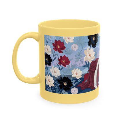 💌🌺 The Lady Of The Scattered Love Letters Ceramic Mug – Art Deco Romantic Elegance