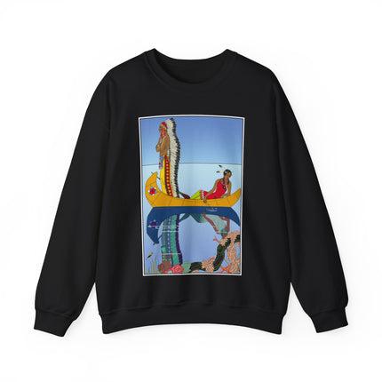 Le long du Missouri (Indian couple on the Missouri River) by George Barbier Heavy Blend™ Crewneck Sweatshirt