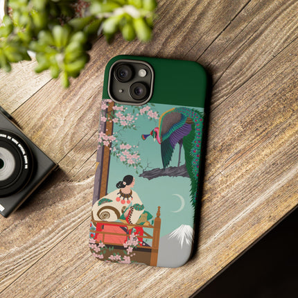 Peacock Garden Phone Case – Japanese Elegance & Timeless Beauty