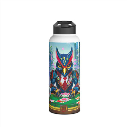 Cyberpunk Owl & Raven Stainless Steel Water Bottle