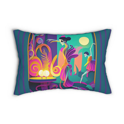 Dance of the Skeleton Ballerinas Spun Polyester Lumbar Pillow