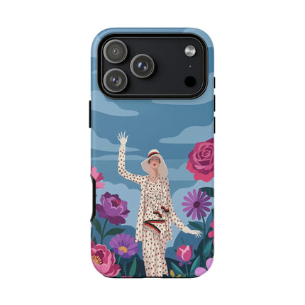 🌺👒 The Grand Flower Promenade Phone Case – Art Deco Fashion Illustration