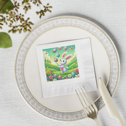 Easter Bunny’s White Coined Napkins