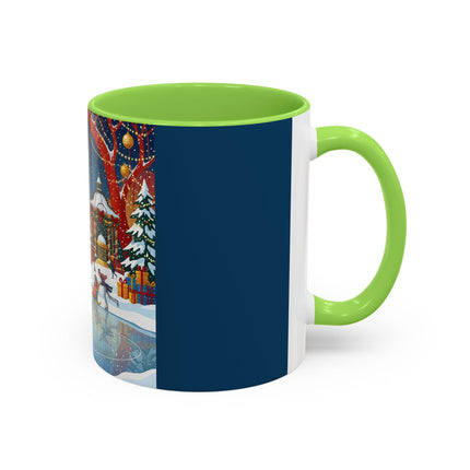 ⛸️🎄 The Christmas Skating Pavilion Colorful Mug – Art Deco Holiday Fantasy