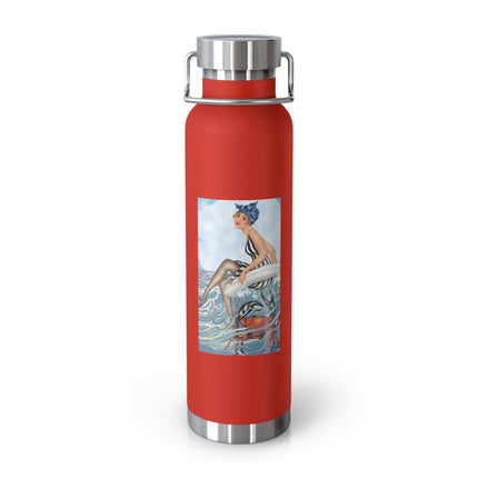 Playful Waves and Fashion Follies Copper Vacuum Insulated Bottle, 22oz