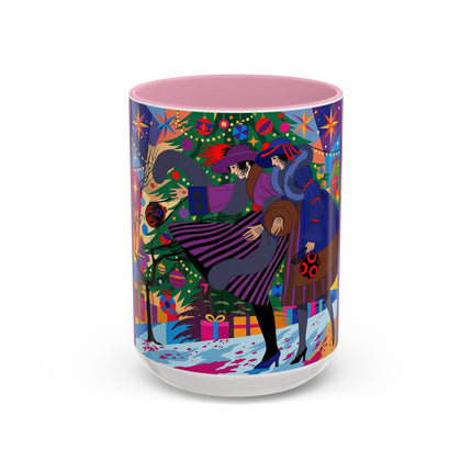 🎄✨ Christmas Among The Twinkling Trees Colorful Mug – Art Deco Holiday Fantasy