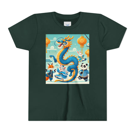 Blue & Gold Dragon Festival Parade Youth Short Sleeve Tee