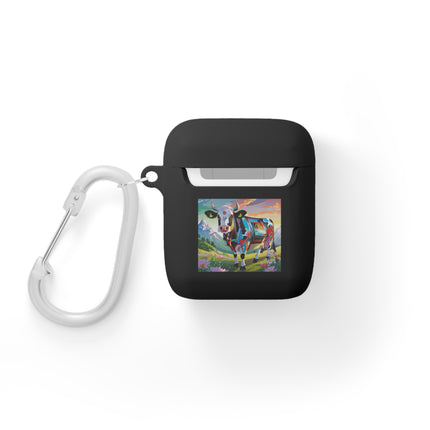 Cyber Glitch Cow AirPods Case Cover