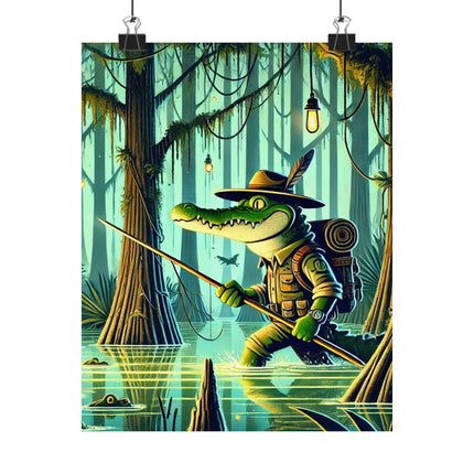 🐊🌿 Swamp Stalker Matte Vertical Poster – Mystery, Power & Primal Adventure