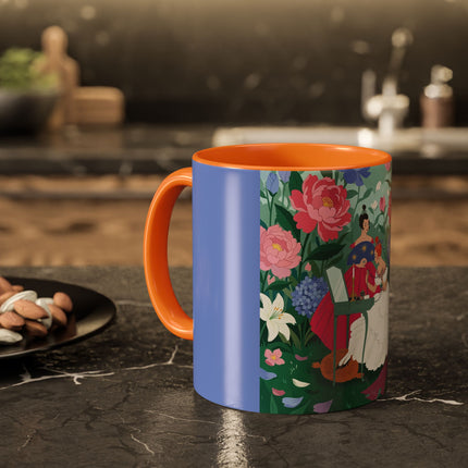 The Ladies Of The Blossoming Vanity Colorful Mugs – Art Deco Floral Elegance