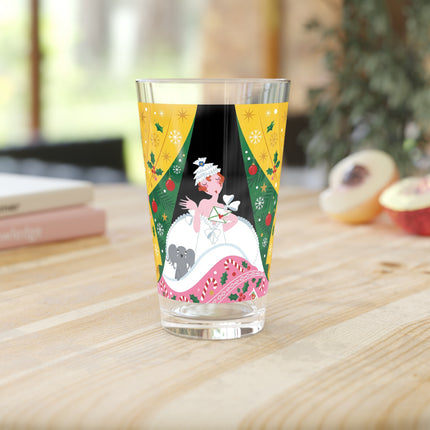 💌🎄 The Christmas Letter Of Holly House Pint Glass – Whimsical Art Deco Holiday Charm