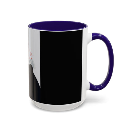 The Lady of Silver Umbrellas Colorful Mug (11oz, 15oz) – Art Deco Mystery, Elegant Fashion & Silver Dreamscape