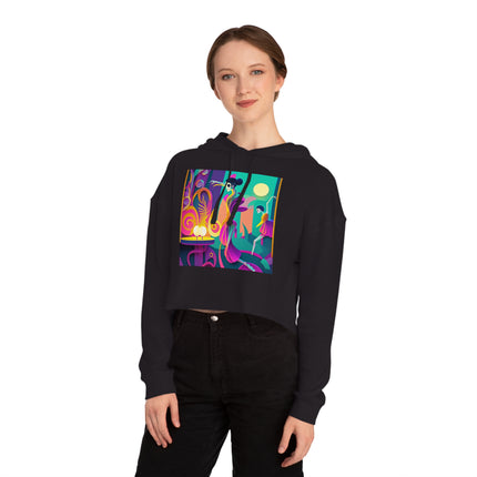 Dance of the Skeleton Ballerinas Women’s Cropped Hooded Sweatshirt