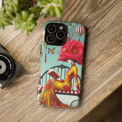 Reading In A Painted Garden Phone Cases