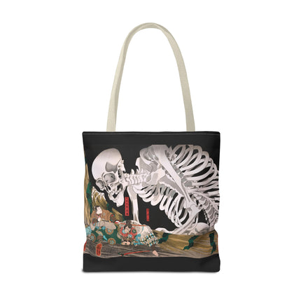 Mitsukuni Defying the Skeleton Spectre by Utagawa Kuniyoshi Tote Bag (AOP)