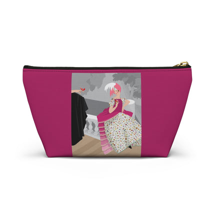 The Red Bird Cosmetic Bag – Graceful Storybook Charm & Quiet Mystery