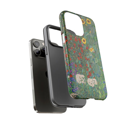 Farm Garden with Sunflowers by Gustav Klimt Phone Cases