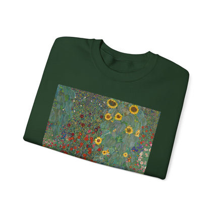Farm Garden with Sunflowers by Gustav Klimt Heavy Blend™ Crewneck Sweatshirt