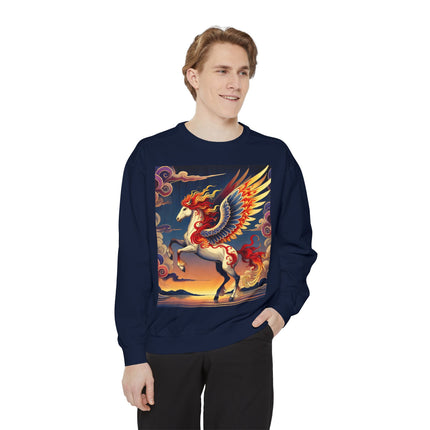 Flame-Winged Horse at Sunset Sweatshirt