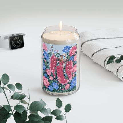 🌸🦋 The Enchanted Blossom Garden Dancer Scented Soy Candle – Art Deco Floral Fantasy