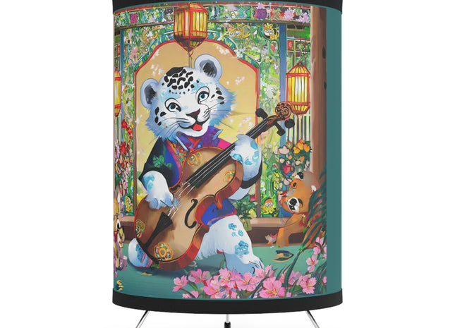 Melodies of the Snow Lion Cub Tripod Lamp