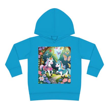 Baby Unicorns and Fluttering Butterflies Toddler Pullover Fleece Hoodie