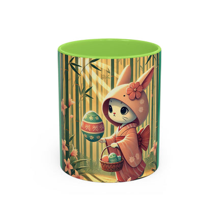 Geisha Kitten’s Easter Stroll Colorful Mugs (11oz, 15oz)
