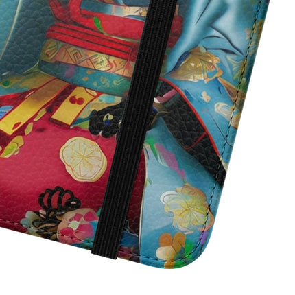 🌸✨ Cyberpunk Geisha Flip Case – Neon Elegance & Futuristic Grace