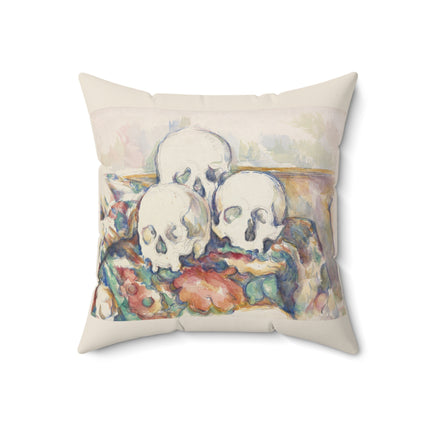 The Three Skulls by Paul Cézanne Spun Polyester Square Pillow