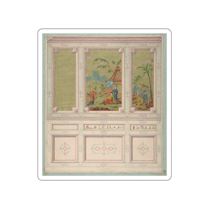 Chinoiserie scenes by Anonymous Die-Cut Stickers (5 Sizes)