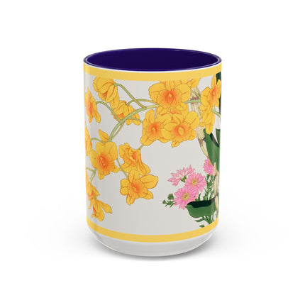 Golden Bow Orchid by Tanigami Kônan Colorful Mugs (11oz, 15oz)